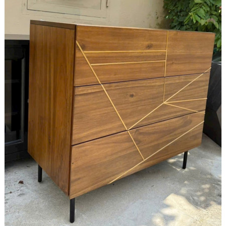 Living Spaces 206180 : Tủ Đứng 3 Ngăn Kéo - Vàng Đồng